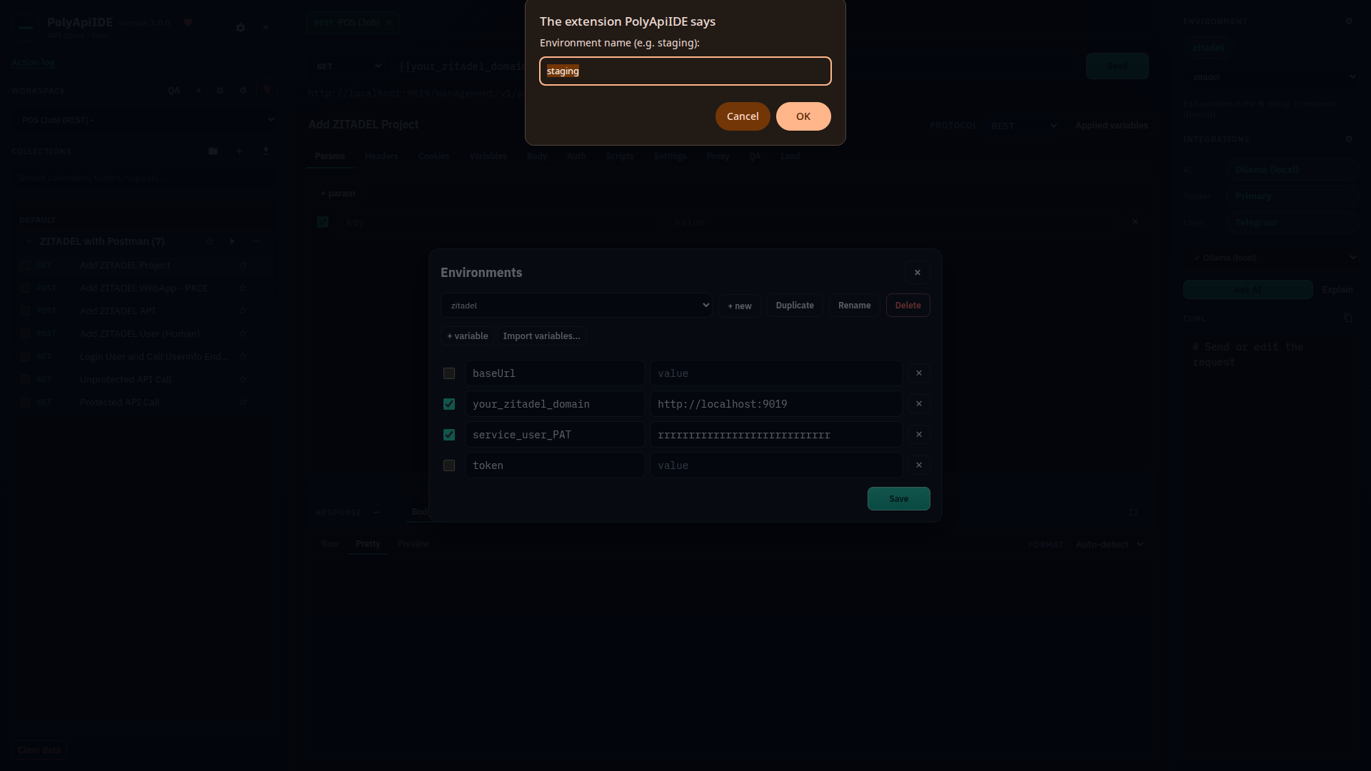 Adding an environment