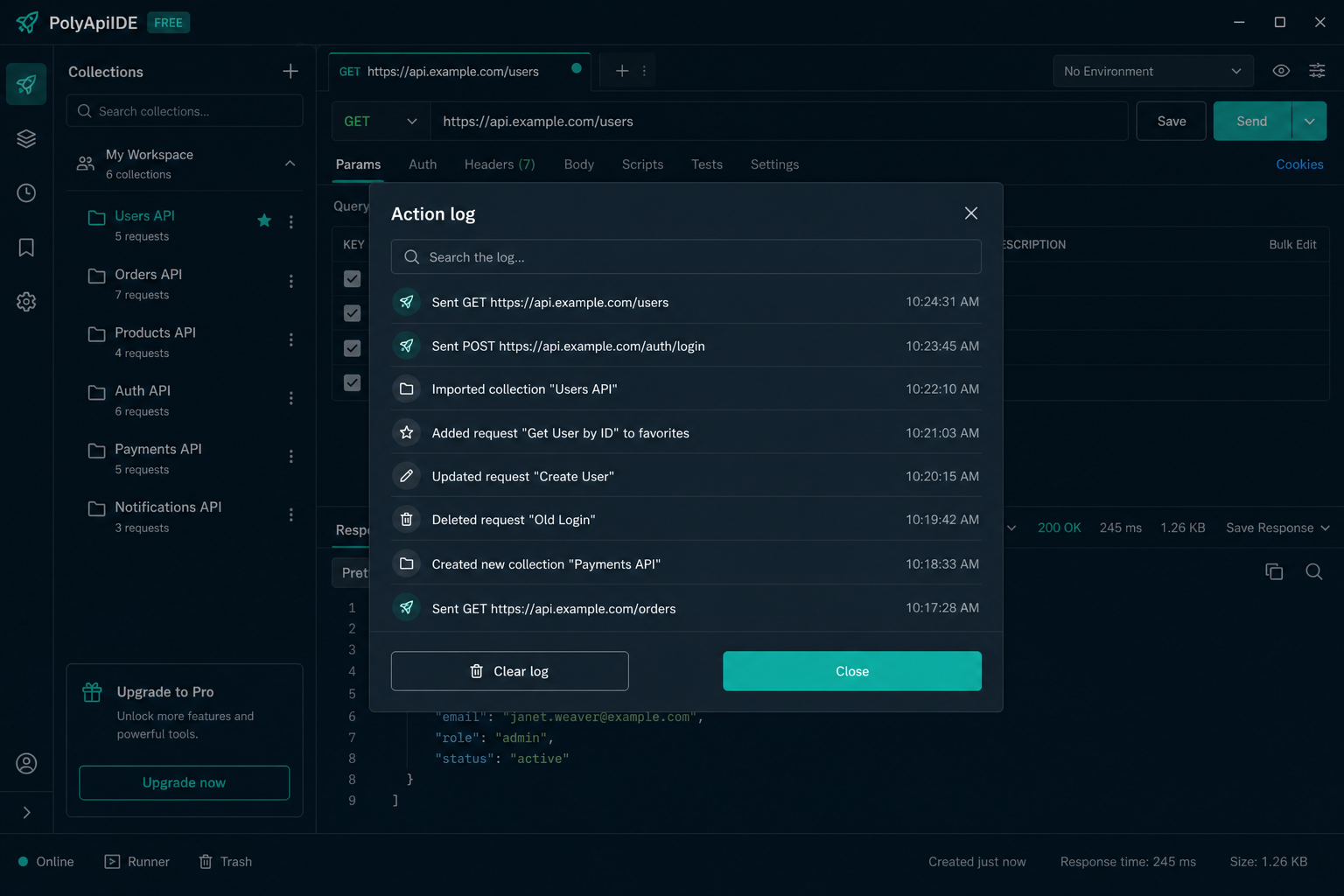 Action log