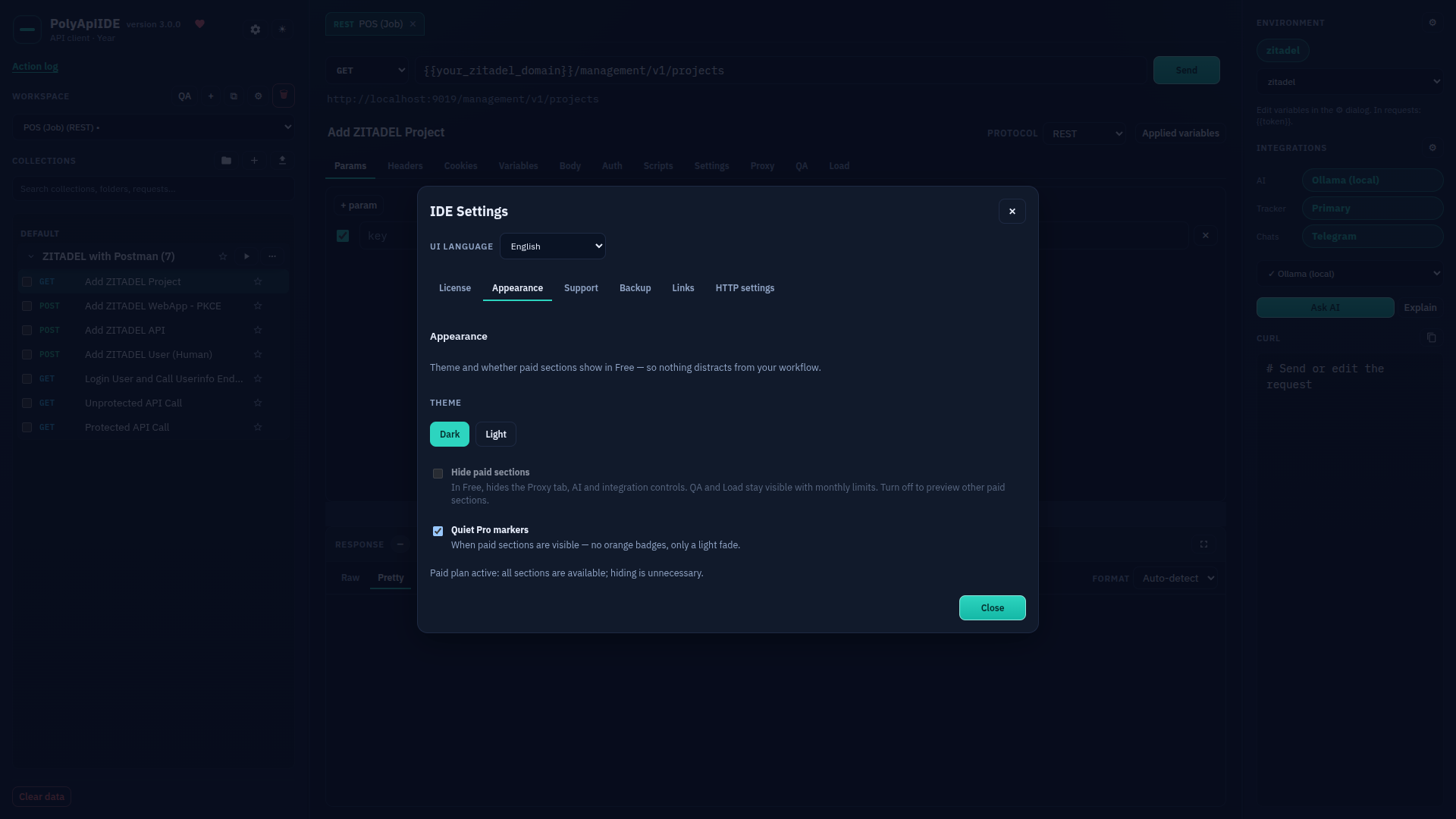 Settings: Appearance